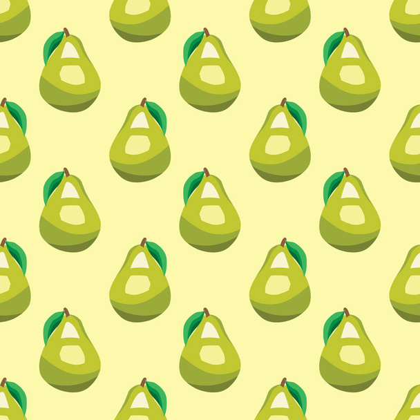 seamless pattern with hand drawn cartoon pears. vector illustration - Vector, Image