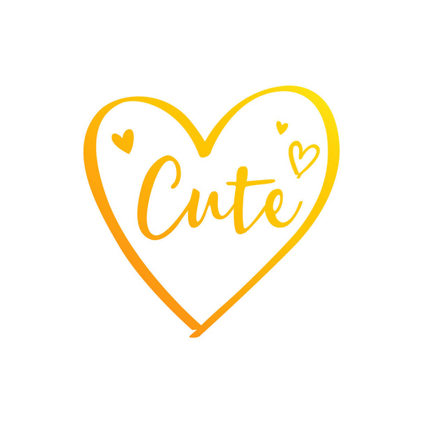 Cute lettering in heart. hand-drawn vector illustration. - Vector, Image