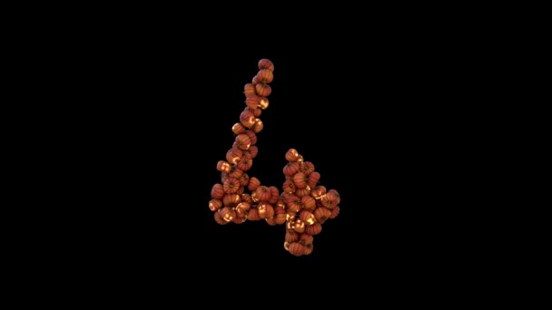 Animated Halloween Pumpkin Lantern Particle Text Typeface 4 - Footage, Video