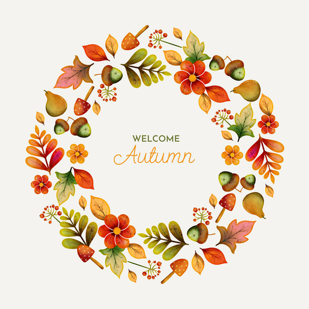 watercolor autumn celebration vector design illustration - Vektör, Görsel
