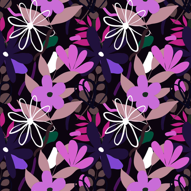 floral large seamless pattern. pattern with leaves and flowers - Photo, Image