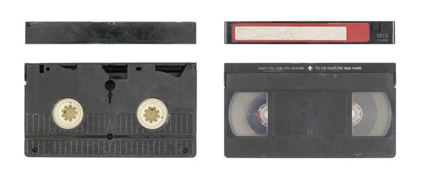 Video kaset beyaz arkaplanda izole edildi. Retro nesne. Eski Teknoloji Filmi - Fotoğraf, Görsel