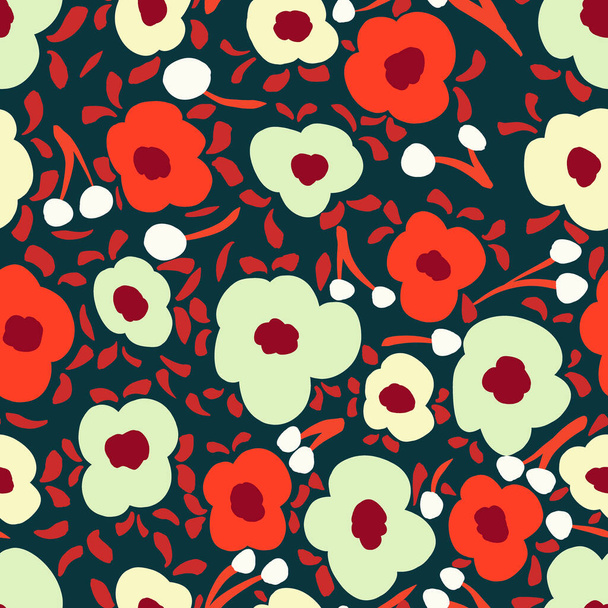 floral large seamless pattern. pattern with leaves and flowers - 写真・画像
