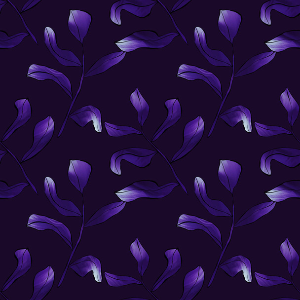 floral μεγάλο μοτίβο χωρίς ραφή. μοτίβο με φύλλα και λουλούδια - Φωτογραφία, εικόνα