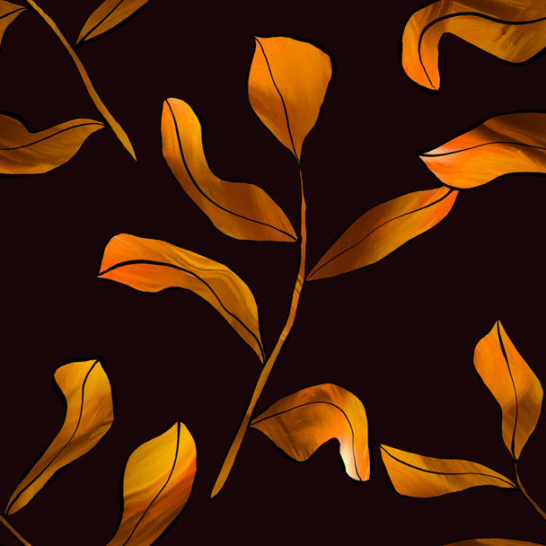 bloemen grote naadloze patroon. patroon met bladeren en bloemen - Foto, afbeelding