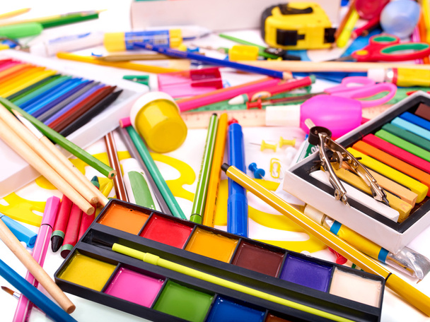 Background of school supplies. - Photo, Image