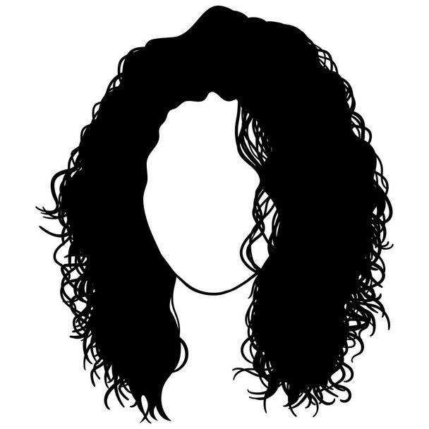 Fille avec vecteur de cheveux bouclés avatar isolé - Vecteur, image