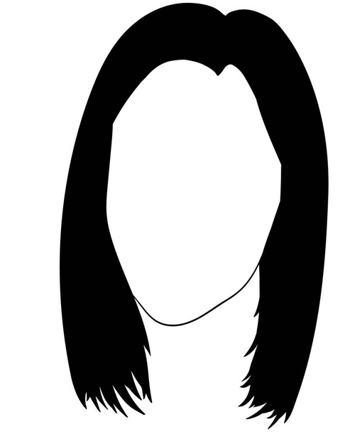 Chica con vector de pelo recto avatar aislado - Vector, imagen