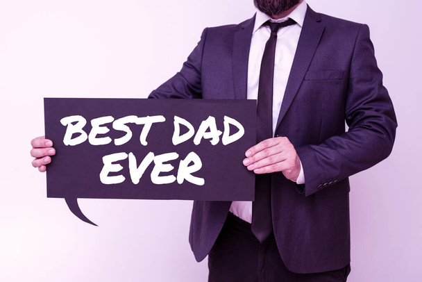 Escribir mostrando texto Mejor papá nunca, Negocios escaparate Apreciación por su padre amor sentimientos cumplido - Foto, imagen
