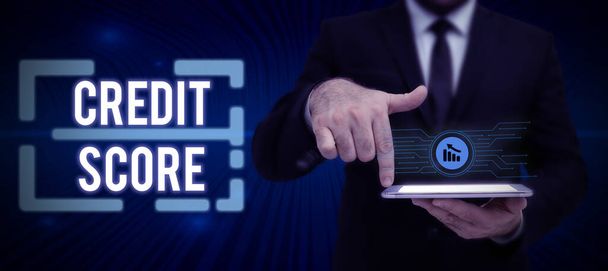 Segno di scrittura a mano Credit Score, Business overview Rappresentare il merito creditizio di un singolo creditore rating - Foto, immagini