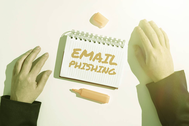 Εγγραφή εμφάνισης κειμένου Email PhishingEmails που μπορεί να συνδέονται με ιστοσελίδες που διανέμουν κακόβουλο λογισμικό, Επιχειρηματική ιδέα Emails που μπορεί να συνδέονται με ιστοσελίδες που διανέμουν κακόβουλο λογισμικό - Φωτογραφία, εικόνα