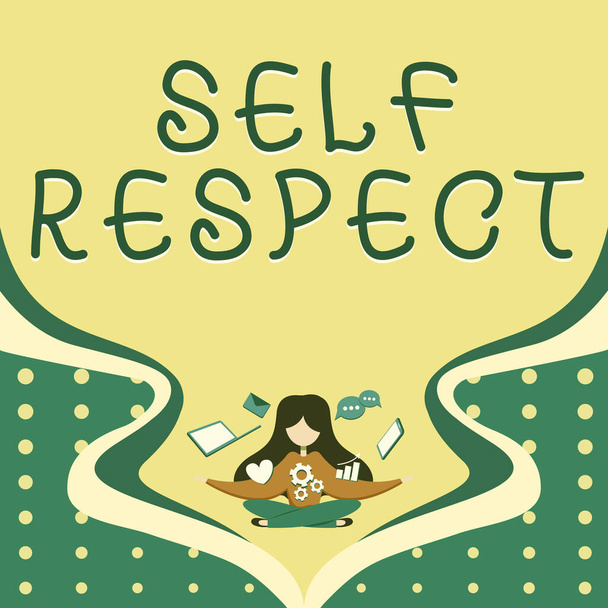 Sign displaying Self Respect, Concept meaning Pride and confidence in oneself Stand up for yourself - Photo, Image