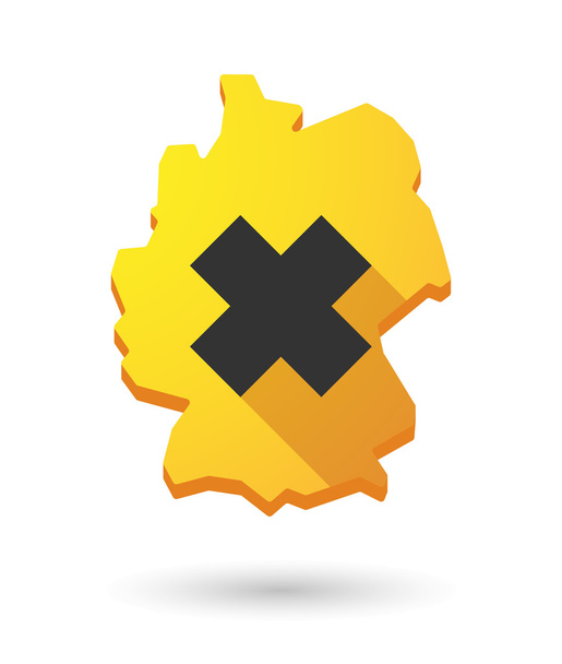 Germany map icon with an irritating substance sign - Vector, Image