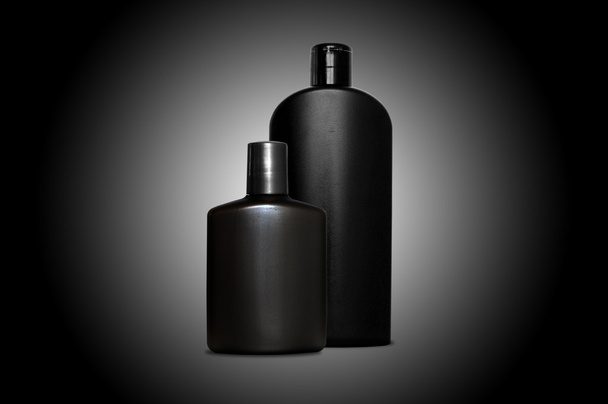Personal skin care products for men over black - Photo, Image