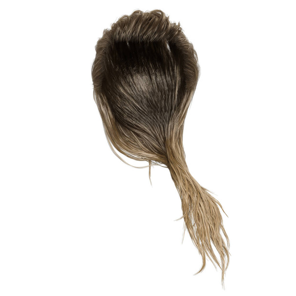 Cheveux longs et mouillés blonds sur fond blanc isolé, rendu 3D, illustration 3D - Photo, image