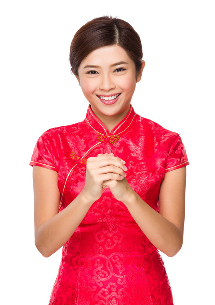 Woman with greeting gesture - Photo, Image