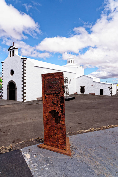 Katolický kostel Ermita de los Dolores v Mancha Blanca Lanzarote sídlí svatyně Dolores patron ostrova. Lanzarote Island, Kanárské ostrovy, Španělsko - Fotografie, Obrázek