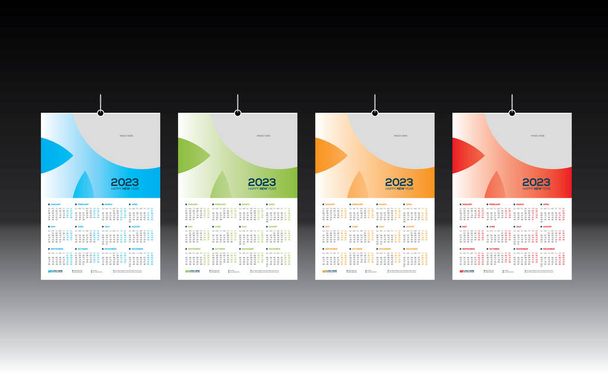 2023 falvektor naptár tervezés - Vektor, kép