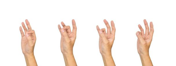 Serial images of hand exercise for rheumatoid arthritis. Fingers, joints and hands health. Concept of hand care. - Photo, Image
