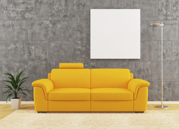 Canapé jaune design intérieur
 - Photo, image