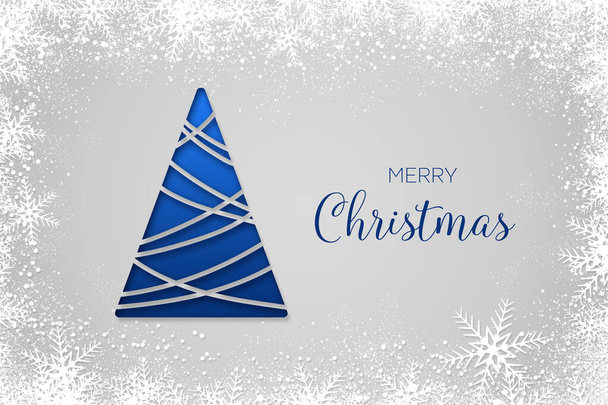 Μπλε χριστουγεννιάτικο δέντρο φόντο ευχετήρια κάρτα. - Φωτογραφία, εικόνα