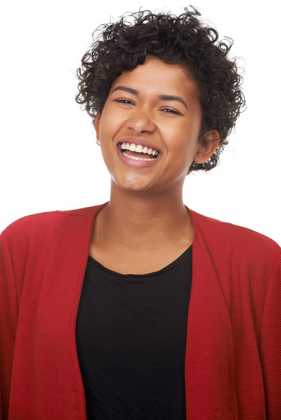 Laughter is a girls best friend. Portrait of a gorgeous young woman laughing - Foto, Imagem