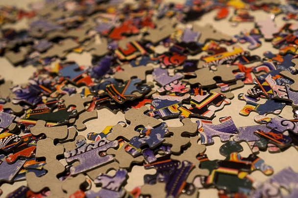 Jumbled Jigsaw Puzzle Pieces - Fotó, kép