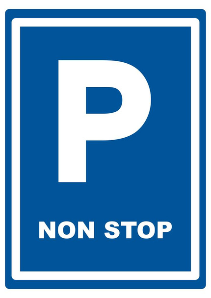 駐車場,ノンストップ,道路標識,青の背景 - ベクター画像