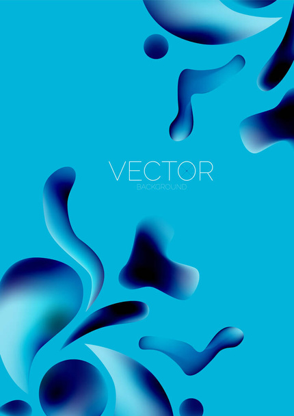 Fluid water drop shape composition abstract background. Vector illustration for banner background or landing page - Вектор, зображення