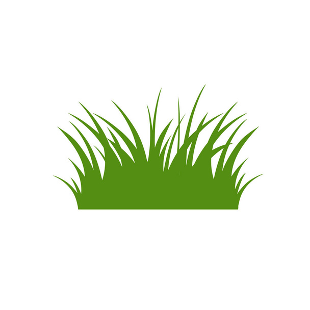 Zielona trawa izolowana na białym tle, kwiaty - Wektor, obraz