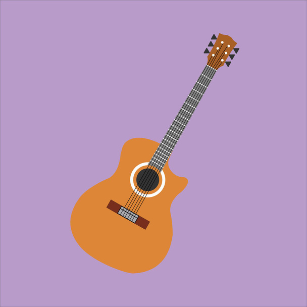 an illustration of an acoustic guitar - Vektör, Görsel