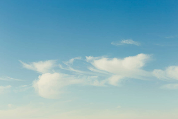 Summer blue sky clouds background. - Photo, Image