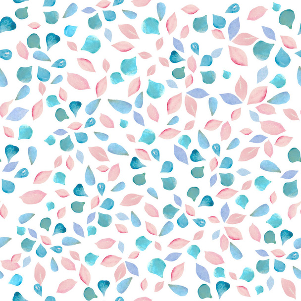 Υδατογραφία αδιάλειπτη μοτίβο με αφηρημένα διαφορετικά πολύχρωμα λεκέδες. Χειροποίητη απεικόνιση που απομονώνεται σε λευκό φόντο. Για συσκευασία, περιτύλιγμα ή εκτύπωση - Φωτογραφία, εικόνα