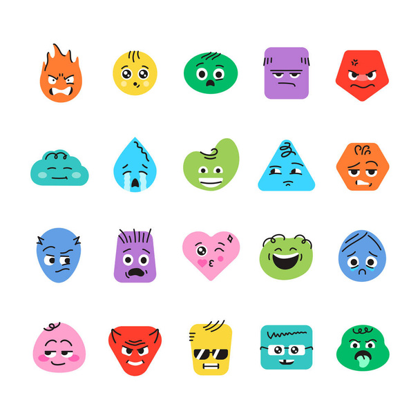 Characters color line icon. Mascots of emotions. Pictogram for web page, mobile app, promo. - Vector, Image