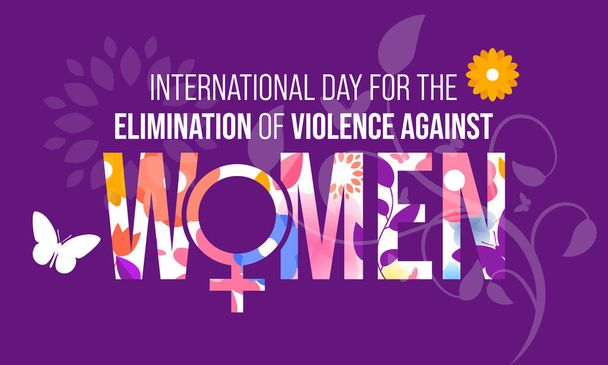 El Día Internacional para la Eliminación de la Violencia contra la Mujer se celebra cada año el 25 de noviembre en todo el mundo. Ilustración vectorial - Vector, imagen