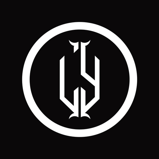 YL Logo μονόγραμμα επιστολή με εξάγωνο κέρατο σχήμα πρότυπο σχεδιασμού - Φωτογραφία, εικόνα