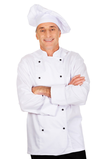 Male chef standing with folded arms - Zdjęcie, obraz