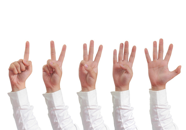 Nombre geste de la main isolé sur blanc
 - Photo, image