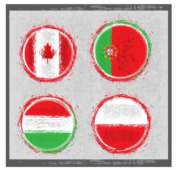 Grunge país icono conjunto 5
 - Vector, imagen