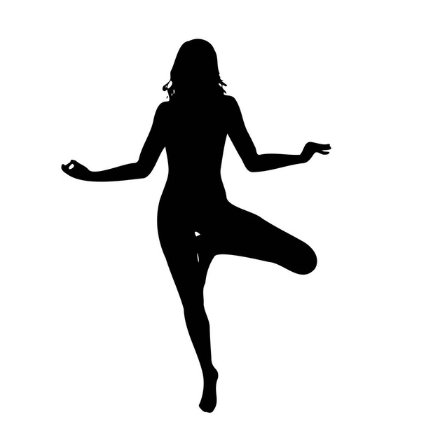 female hot poses vector silhouette on white background  - Wektor, obraz