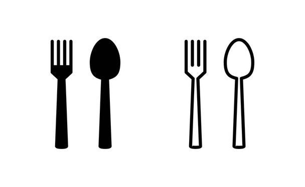 cuchara y tenedor vector icono para la web y la aplicación móvil. cuchara, tenedor y cuchillo vector icono. signo y símbolo del restaurante - Vector, Imagen