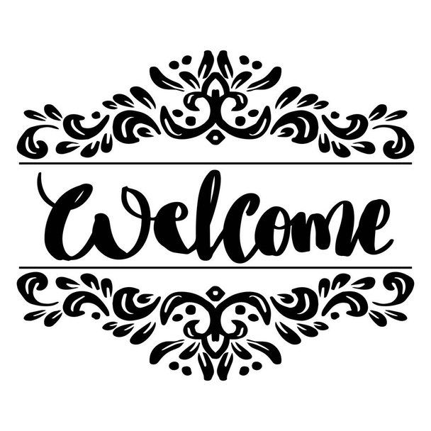 Welcome hand lettering for greeting cards, invitation and other. - Vector, Image