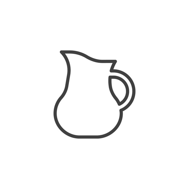 Milk jug line icon. linear style sign for mobile concept and web design. Glass pitcher milk outline vector icon. Symbol, logo illustration. Vector graphics - Vector, Imagen