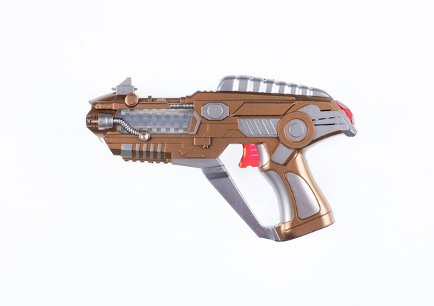 futuristic pistol blaster isolated on white background - Photo, Image