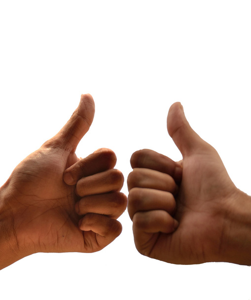 Menselijke hand duimschroef opwaarts symbool tonen - Foto, afbeelding