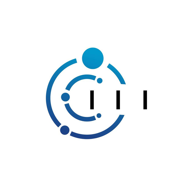 III písmena technologie logo design na bílém pozadí. III kreativní iniciály písmeno IT logo koncept. Návrh písmene III. - Vektor, obrázek