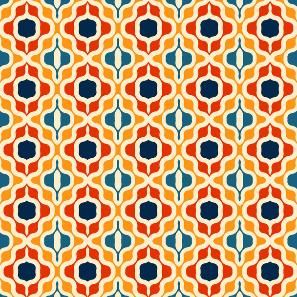 Colorful pattern in the 60s, 70s surface design, fabrics, paper, stationery, cards, banners, textiles - Photo, Image