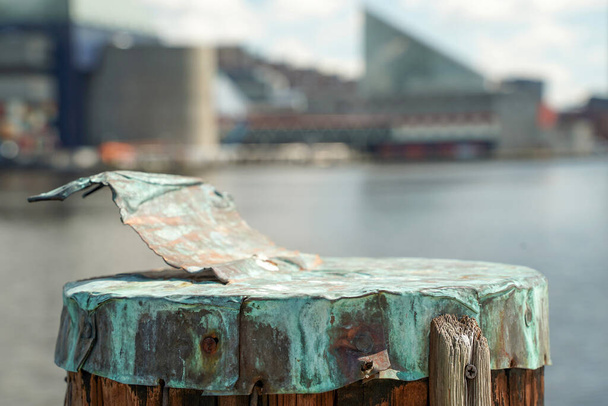 Baltimore Maryland Innenhafen Poller Detailansicht - Foto, Bild