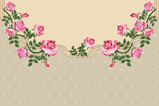 Beautiful background with rose flower. Elegance Vintage card. - Vecteur, image