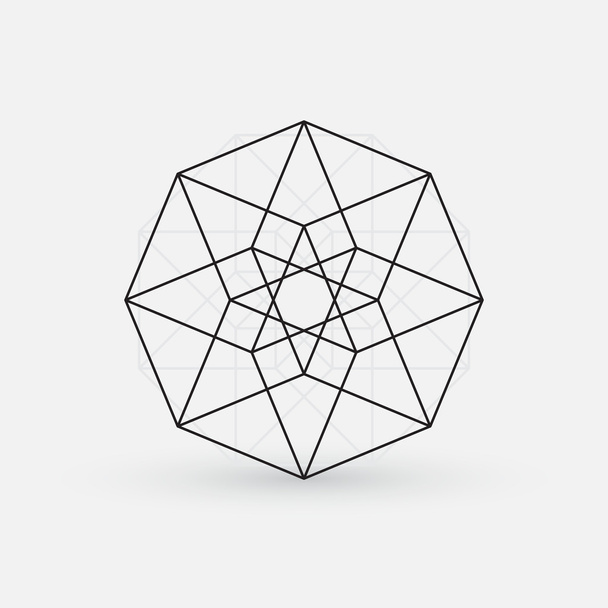 幾何学的な要素, ラインの設計, 星の形 - ベクター画像